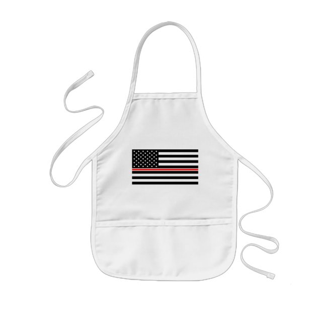 Thin Red Line Flag: Firefighter Hero Memorial Kids' Apron (Front)