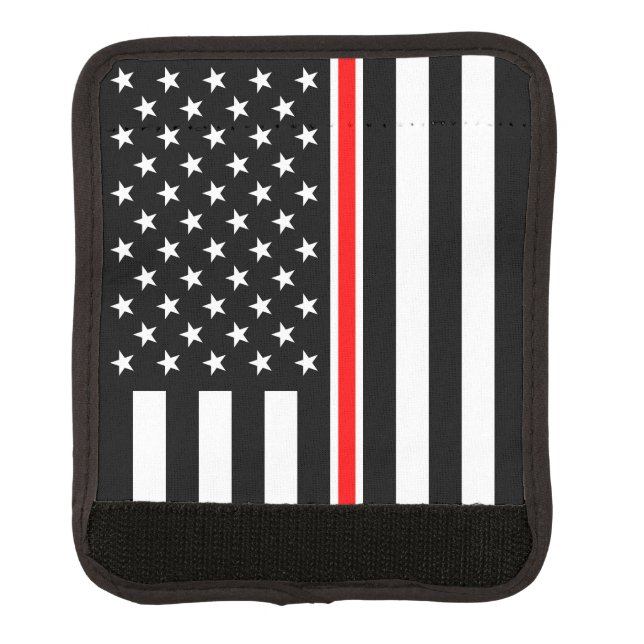 Thin Red Line Flag: Firefighter Hero Memorial Luggage Handle Wrap (Front)