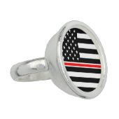 Thin Red Line Flag: Firefighter Hero Memorial Ring (Side)