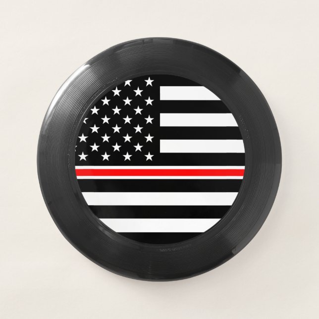 Thin Red Line Flag: Firefighter Hero Memorial Wham-O Frisbee (Front)