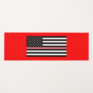 Thin Red Line Flag: Firefighter Hero Memorial Yoga Mat