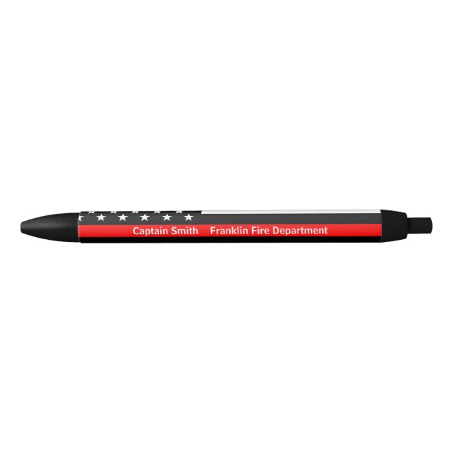 Thin Red Line Flag Firefighter Personalized Pen (Front)