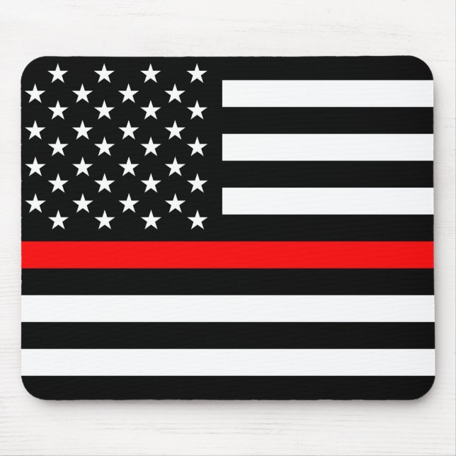 thin red line flag fireman firefighter usa united mouse pad (Front)