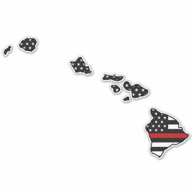 Thin Red Line Flag Hawaii Sticker (Front)