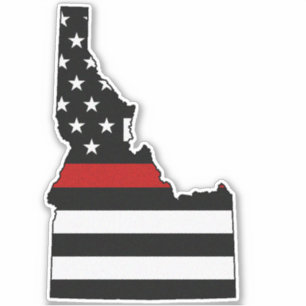 Thin Red Line Flag Idaho Sticker