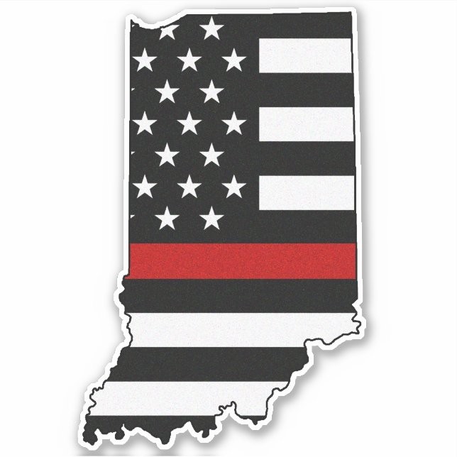 Thin Red Line Flag Indiana Sticker (Front)