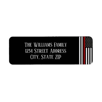Thin Red Line Flag Label by ThinBlueLineDesign at Zazzle