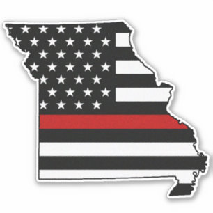Thin Red Line Flag Missouri Sticker