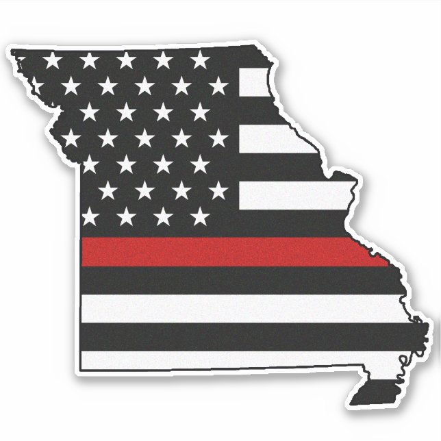 Thin Red Line Flag Missouri Sticker (Front)