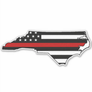 Thin Red Line Flag North Carolina Sticker