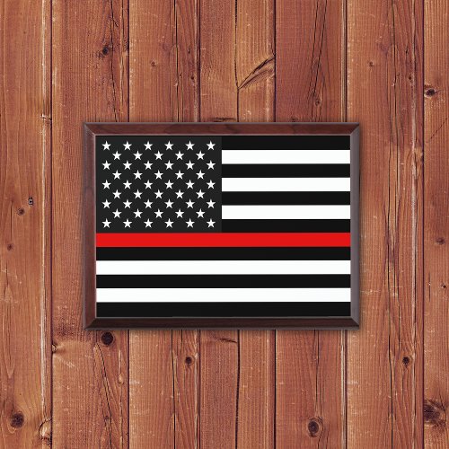 Thin Red Line Flag of the USA Award Plaque