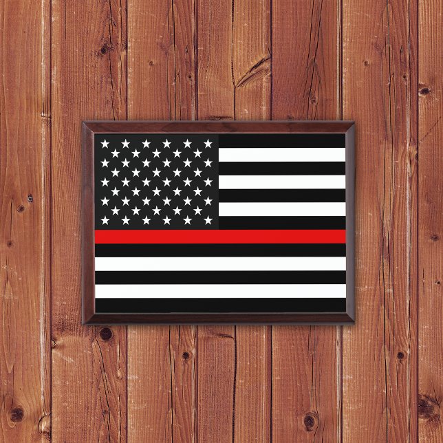 Thin Red Line Flag of the USA Award Plaque (Creator Uploaded)