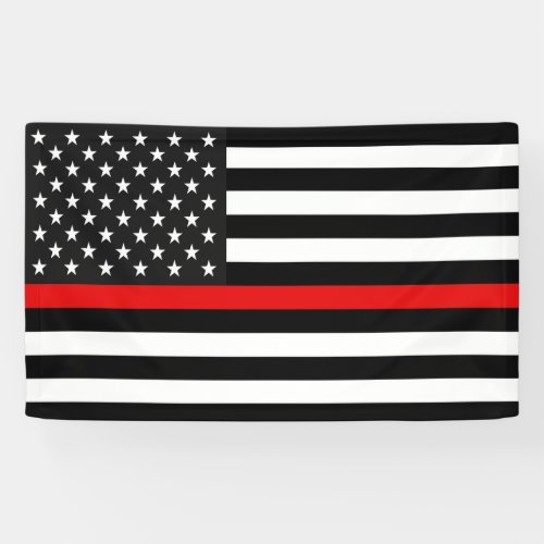 Thin Red Line Flag of the USA Banner