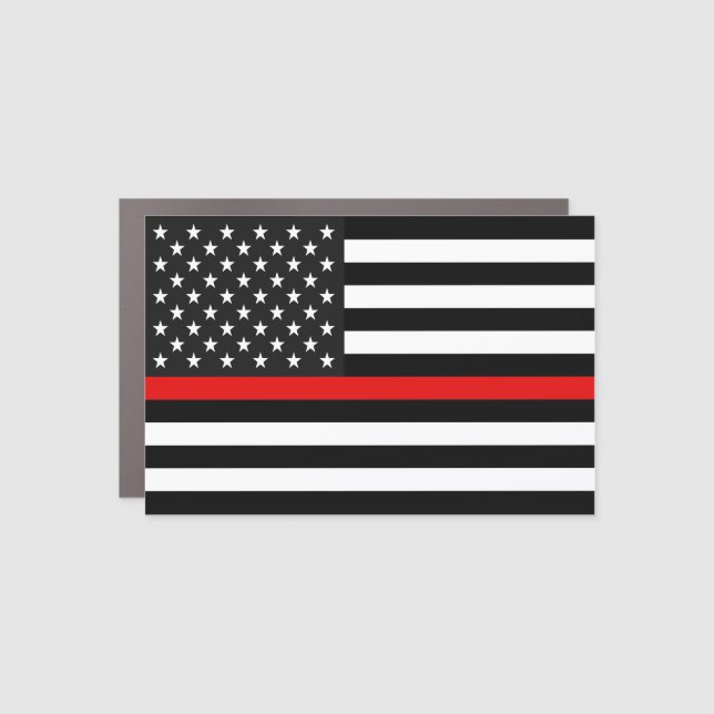 Thin Red Line Flag of the USA Car Magnet (Front)
