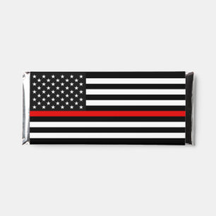 Thin Red Line Flag of the USA Hershey bar favors