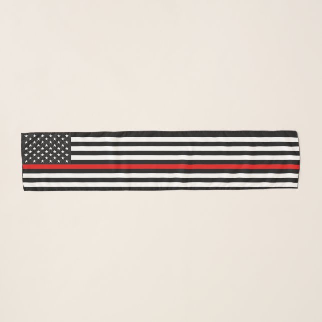 Thin Red Line Flag of the USA Scarf (Front (Horizontal))