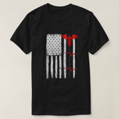 Thin Red Line Flag Patriotic American Cna Nurse He T_Shirt