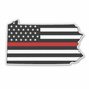 Thin Red Line Flag Pennsylvania Sticker