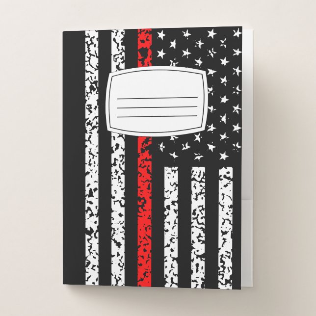 Thin Red Line Flag Pocket Folder (Front)
