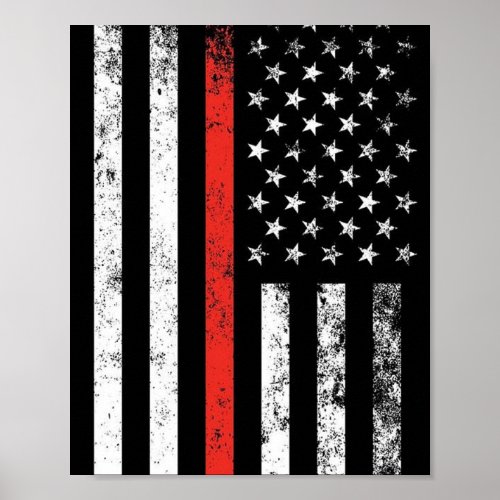 Thin Red Line Flag Poster