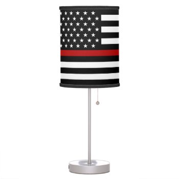 Thin Red Line Flag Table Lamp by ThinBlueLineDesign at Zazzle