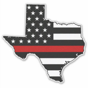 Thin Red Line Flag Texas Sticker