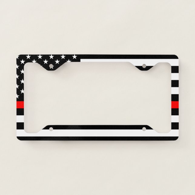 Thin Red Line Flag (United States) License Plate Frame (Front)