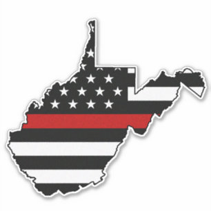Thin Red Line Flag West Virginia Sticker