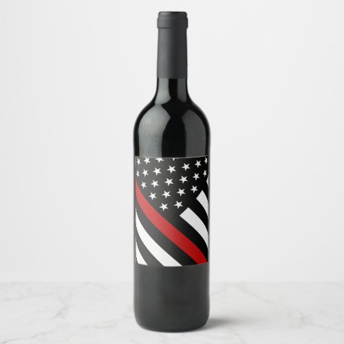 Thin Red Line Flag Wine Label