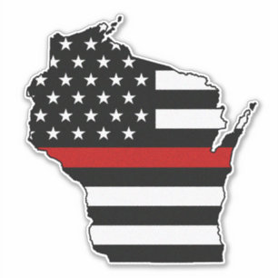 Thin Red Line Flag Wisconsin Sticker