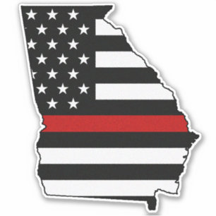 Thin Red Line Georgia Flag Sticker