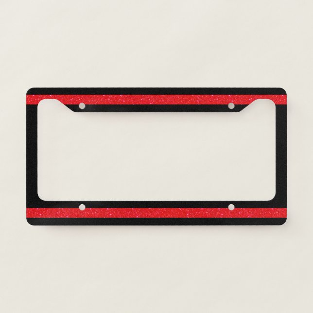 Thin Red Line Glitter License Plate Frame (Front)