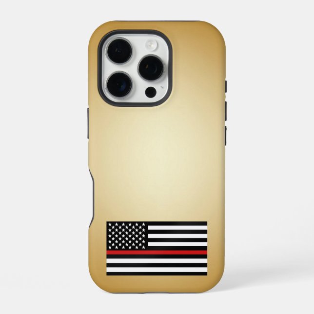 Thin Red Line Gold Gradient Iphone Case (Back)