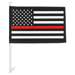 Thin Red Line Graphic on a US Flag