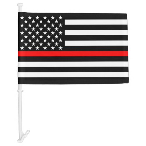 Thin Red Line Graphic on USA Flag on a