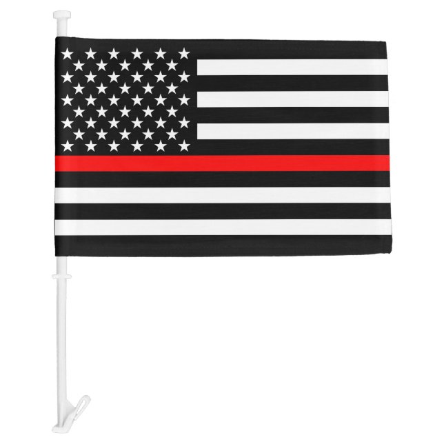 Thin Red Line Graphic on USA Flag on a (Front)