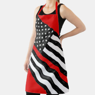 Thin Red Line Grungy Apron