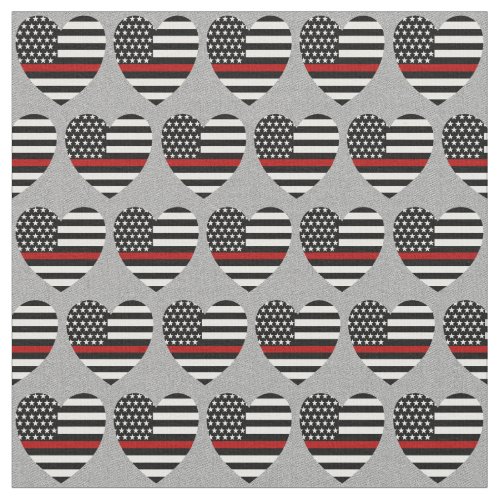 Thin Red line heart flag fabric