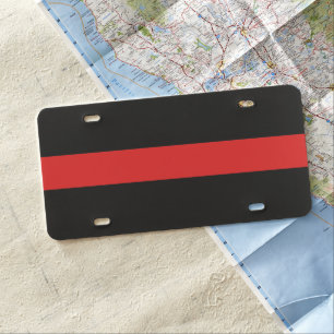 Thin Red Line License Plate