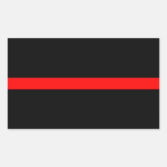 Thin Red Line Memorial Symbolic on Rectangular Sticker (Front)