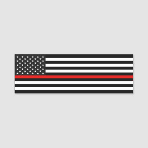 Thin Red Line Name Tag