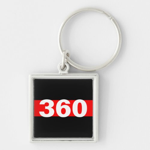 Thin Red Line Personalized Badge Number Keychain