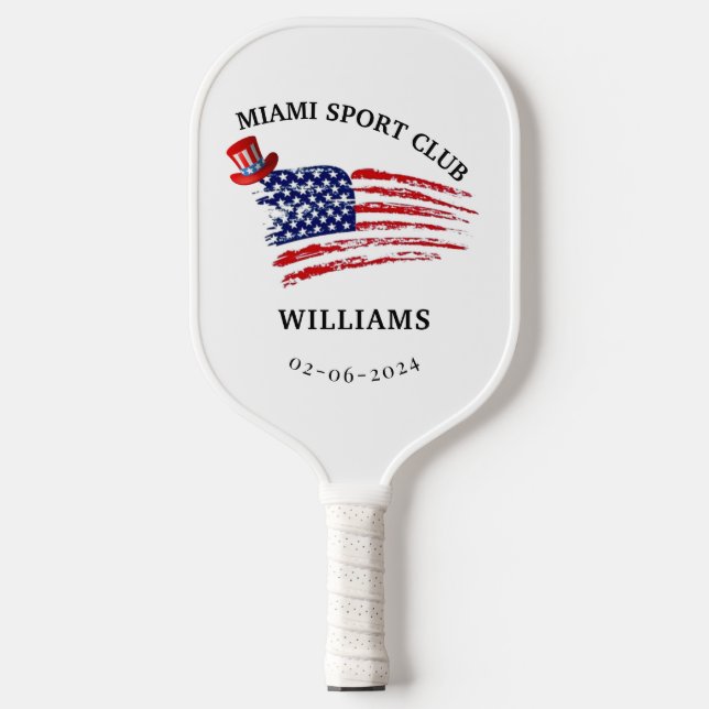 Thin Red Line Personalized Firefighter Monogram Pickleball Paddle (Front)