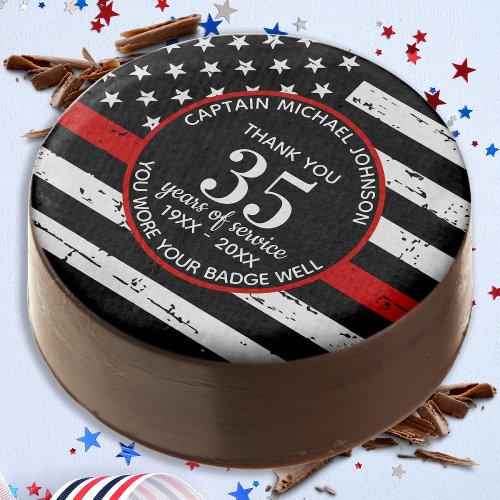 Thin Red Line Personalized Firefighter Retirement  Chocolate Covered Oreo