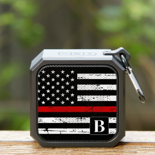 Thin Red Line Personalized Monogram Firefighter Bluetooth Speaker