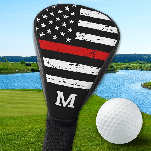 Thin Red Line Personalized Monogram Firefighter Golf Head Cover