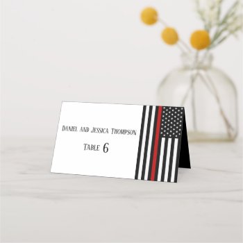 Thin Red Line Place Card by ThinBlueLineDesign at Zazzle