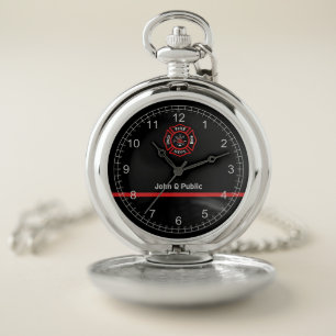 Thin Red Line Pocket Watch