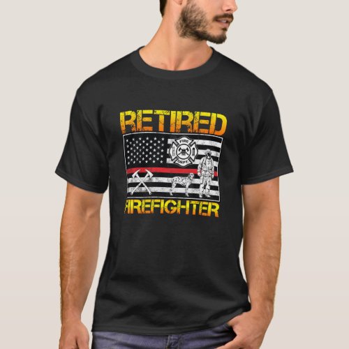 Thin Red Line Retired Firefighter Retirement T_Shirt