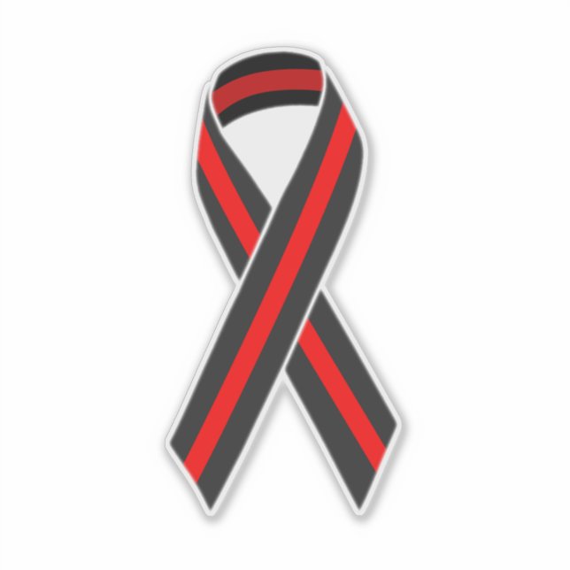 Thin Red Line Ribbon Sticker (Front)